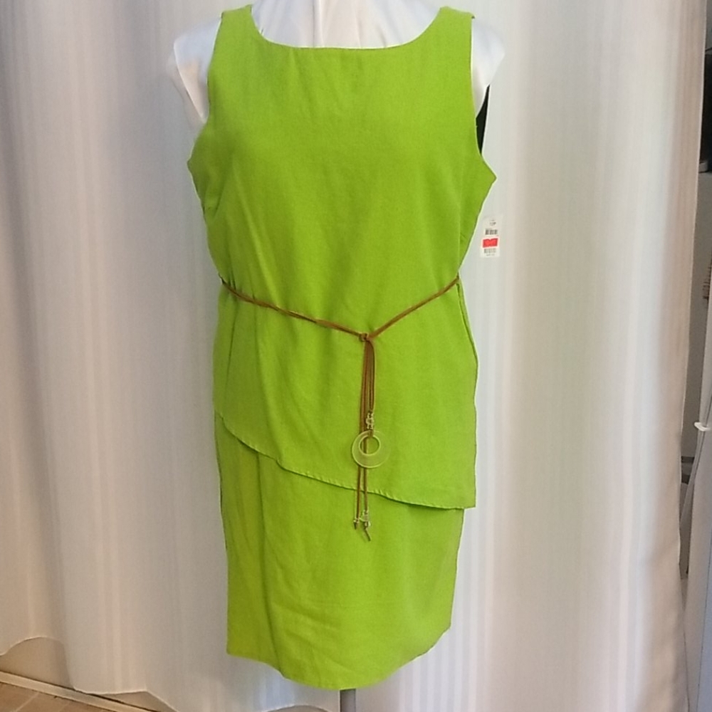 Courtenay Linen Dress with leather belt 12P
